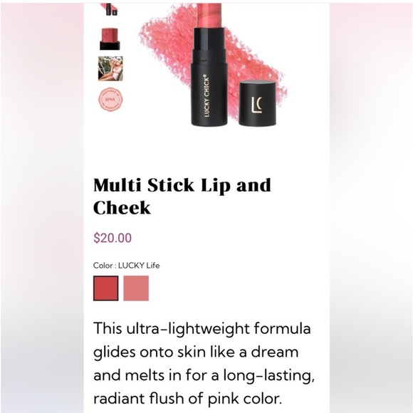 Lucky Chick Cream Multistick Blush Stick in Lucky Life BNIB! FULL SIZE! - Picture 2 of 10